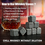 Whiskey Stones Gift Set - Whiskey Glass Set of 2 - Granite Chilling Whiskey Rocks - Scotch Bourbon Box Set -Christmas Birthday Gifts for Men Drinking Gift for Dad Him Husband Party Holiday Present