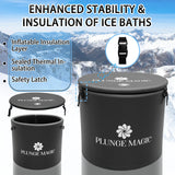 Ultimate Cold Plunge Tub Inflatable Ice Bath Tub With Cover for Athletes Portable & XXL Size Black, Water Chiller Compatible (Black-Elongated)