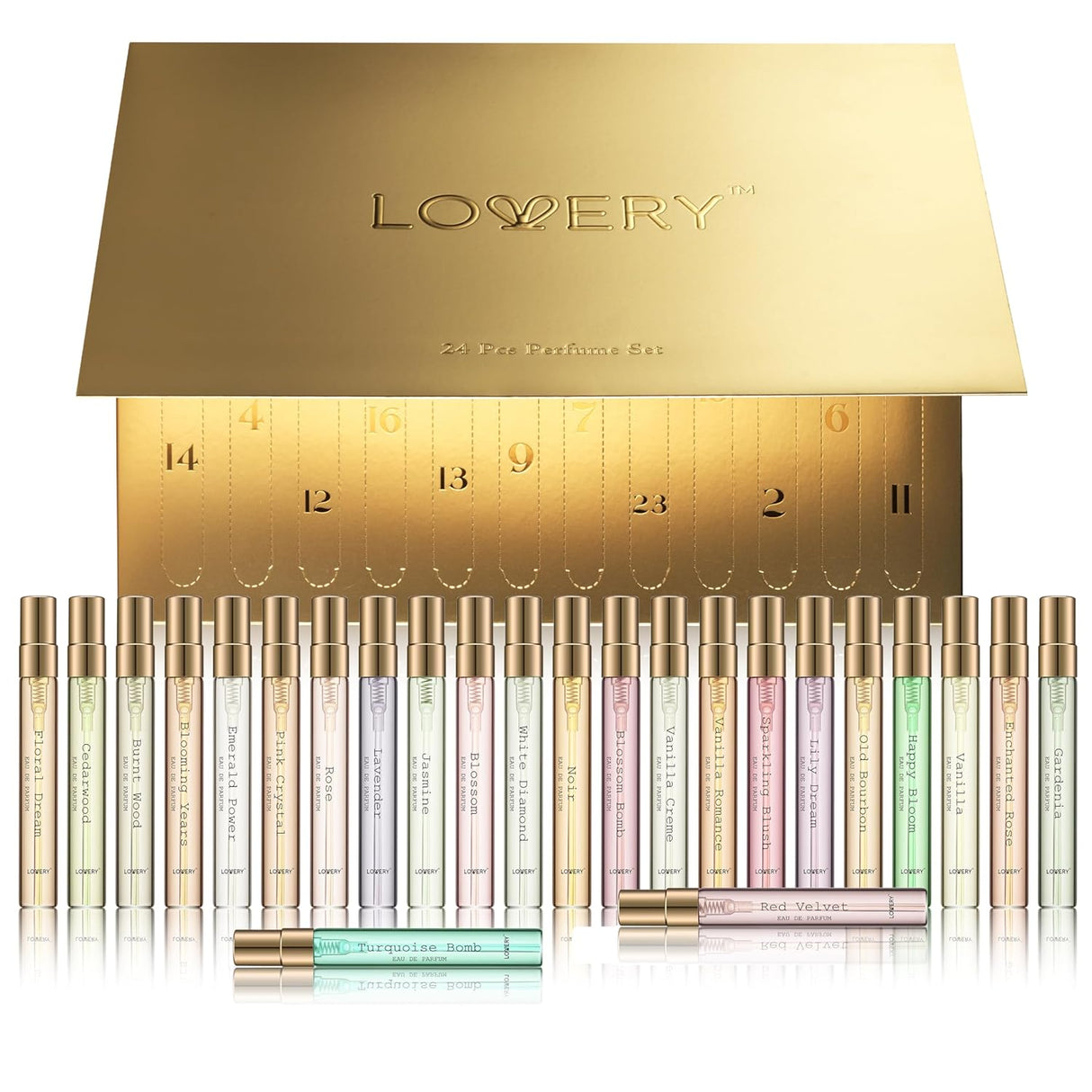 Advent Calendar 2025 Adult Women – 24pc Perfume Gift Set for Her – Christmas Beauty Gifts for Women, Wife, Mom, Teen Girls Floral Fragrance Sampler, Travel-Size Perfumes - Holiday Countdown Calendar