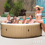 INTEX 28425EH PureSpa Bubble Massage Spa Set Outdoor Inflatable Portable Hot Tub, Includes Energy Efficient Spa Cover, Saltwater System Ready, 4 Person, 77in x 28in