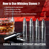 Whiskey Stones Gift Set - Whiskey Glass Set of 2 - Granite Chilling Whiskey Rocks - Scotch Bourbon Box Set -Christmas Birthday Gifts for Men Drinking Gift for Dad Him Husband Party Holiday Present