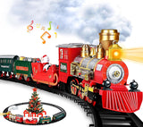 SpringFlower Christmas Train Set, Train Under Christmas Tree, Electric Train Toy for Boys and Girls, Train Toy with Light Smoke and Sound, Christmas Train Gifts for 3 4 5 6 7 8+ Year Old Kids
