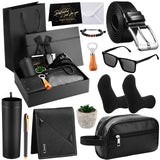Skylety 13 Pcs Birthday Gifts Baskets for Men Gift for Men Birthday Gift Box 16 oz Tumblers Wallet Toiletry Bag Belt Sock Bottle Opener Bracelet Glasses Keychain for Dad Boyfriend Husband