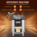 Mxmoonant Sauna Heater, 9KW 220V Electric Sauna Heaters Built-in Digital Control Sauna Stove Dry Steam Sauna Bath for Home Hotel Spa Max. 460 Cu.ft with Sauna Hygrothermograph