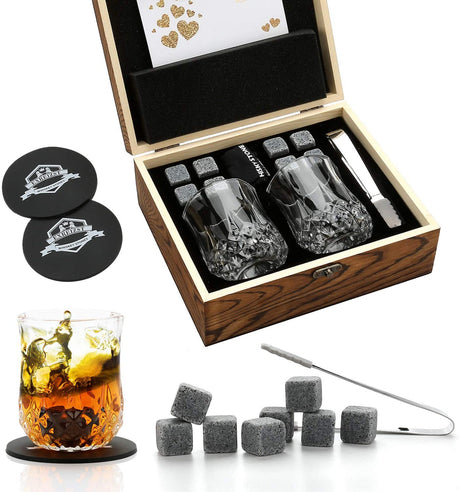 Yeashoo™ Whiskey Stones & Glasses Set