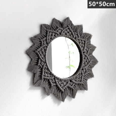 Macrame Round Mirror Decorative Acrylic Mirror