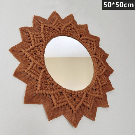 Macrame Round Mirror Decorative Acrylic Mirror