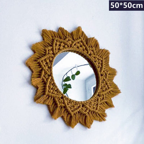 Macrame Round Mirror Decorative Acrylic Mirror