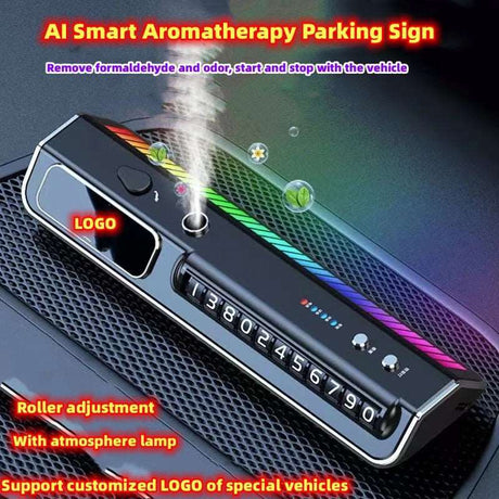 Air freshener N6 car mounted intelligent fragrance mobile number plate High grade perfume in car LED music atmosphere light Temp