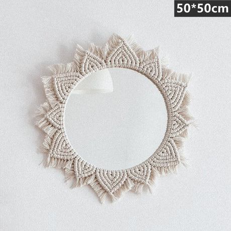 Macrame Round Mirror Decorative Acrylic Mirror