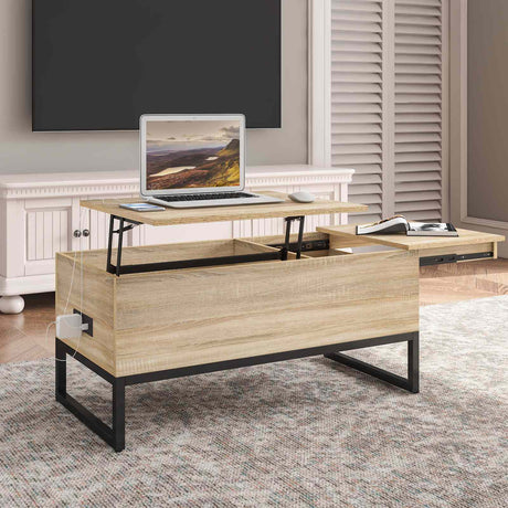 Wooden Lift Top Coffee Table with Storage