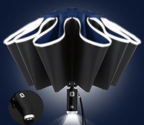 Fully Automatic Reverse Umbrella With LED Light