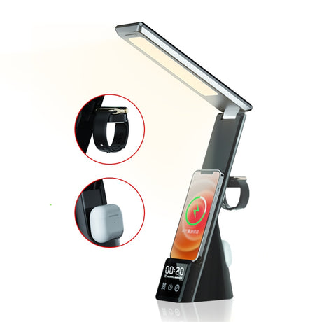 Smart desk lamp with wireless watch, phone and Earpod charger