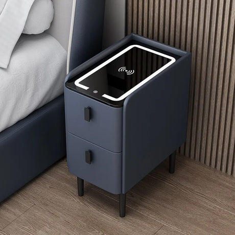 Luxury Modern Wood Smart nightstand USB LED