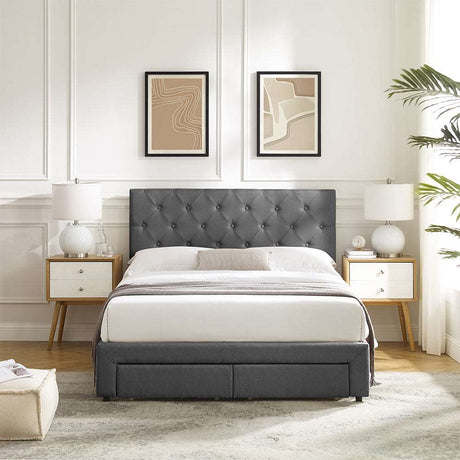 Bed Linen Queen Size Storage Upholstered