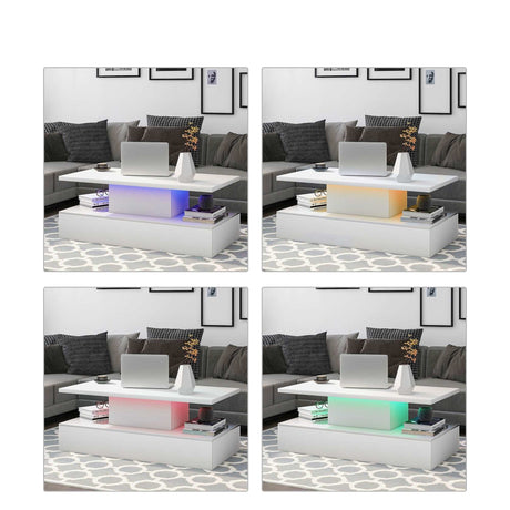 Cocktail Coffee Table with Modern Industrial Design with LED lighting