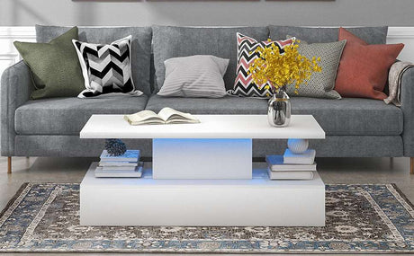 Cocktail Coffee Table with Modern Industrial Design with LED lighting