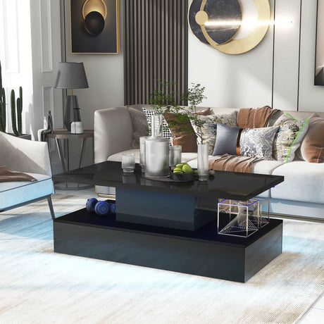 Cocktail Coffee Table with Modern Industrial Design with LED lighting