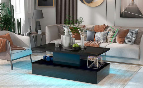 Cocktail Coffee Table with Modern Industrial Design with LED lighting