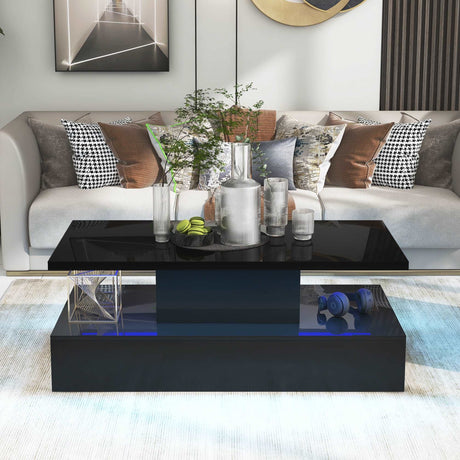 Cocktail Coffee Table with Modern Industrial Design with LED lighting