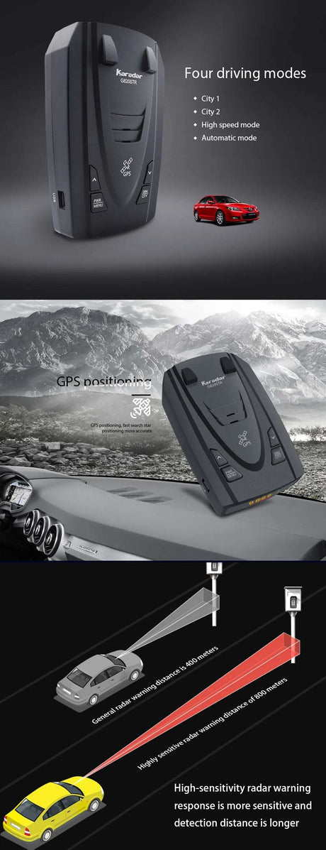 2 in 1 Car Speed Radar Detector With GPS Anti Police  Alarm