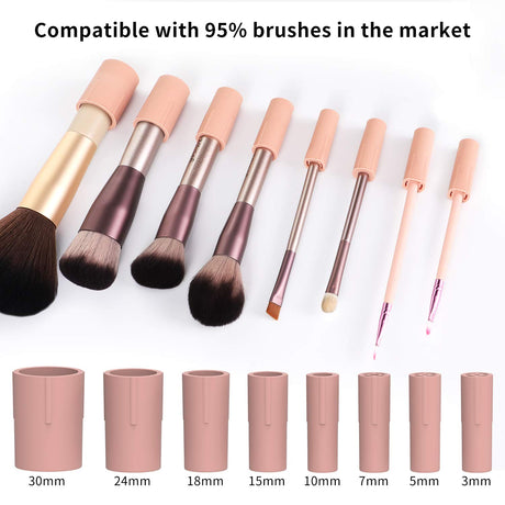 Upgraded Makeup Brush Cleaner and Dryer Machine, Electric Cosmetic Automatic Brush Spinner with 8 Size Rubber Collars, Wash and Dry in Seconds, Deep Cosmetic Brush Spinner for Brushes