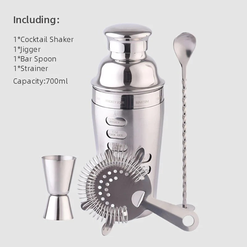 Wine Coctelera Batidora Boston Recipe Mixer Shaker Bartender Barware Kit Kitchen Bar Tools Stainless Steel Cocktail Shaker Set