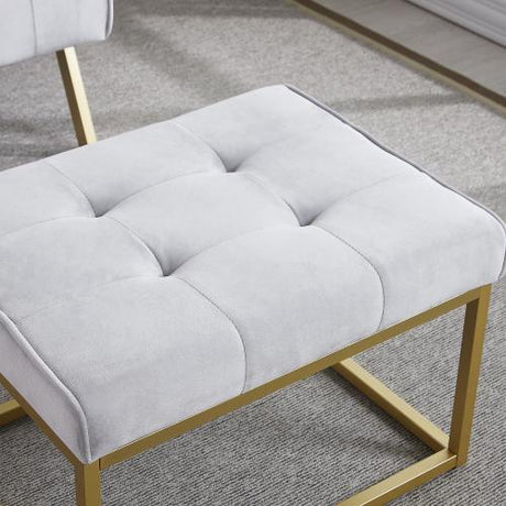 Bulk Order，Gold Metal Frame Velvet Upholstery Chair with Ottoman