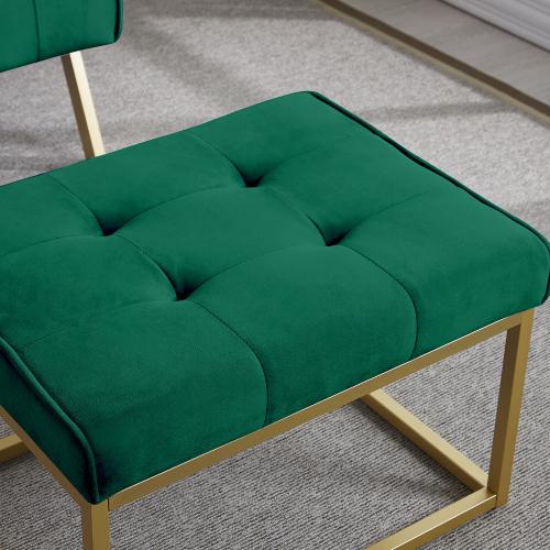 Bulk Order，Gold Metal Frame Velvet Upholstery Chair with Ottoman