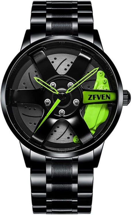 Men'S Hollow Stereoscopic Car Wheel Watch Fashion Sport Watches Waterproof Rim Hub Car Enthusiast Wrist Watch