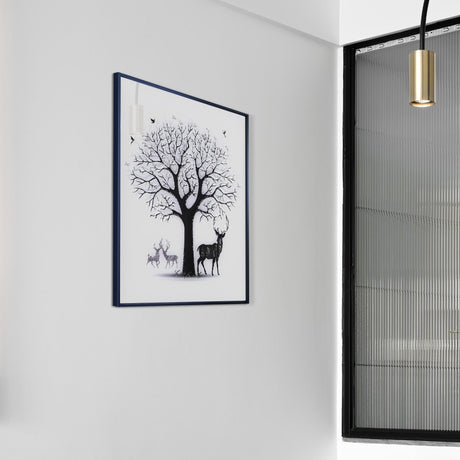 Tree and Sika deer Tempered Glass Printing Wall Art , Modern Wall Art, Extra Large Wall Art,Modern G