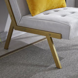 Bulk Order，Gold Metal Frame Velvet Upholstery Chair with Ottoman