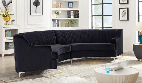 Velvet Curved Oversize Sofa for Living Room