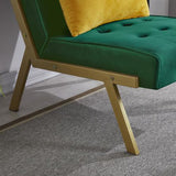 Bulk Order，Gold Metal Frame Velvet Upholstery Chair with Ottoman