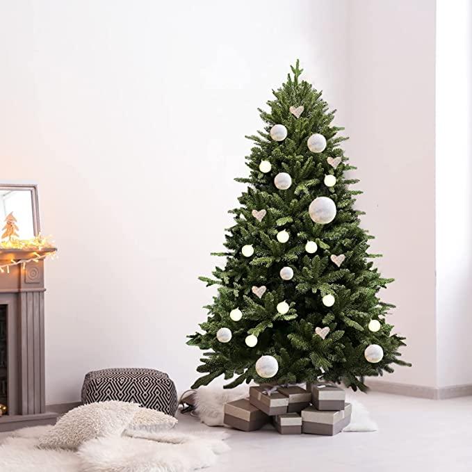 7ft Pre-Lit Full Frosted Glittered Douglas Fir Artificial Christmas Tree Clear Lights