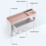 Wall-mounted Toothbrush Holder Toothpaste Squeezer For Home Restroom Storage Rack Auto Toothpaste Dispenser Bathroom Accessories