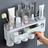 Wall-mounted Toothbrush Holder Toothpaste Squeezer For Home Restroom Storage Rack Auto Toothpaste Dispenser Bathroom Accessories