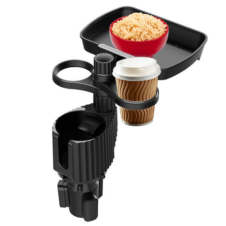 Multifunctional Car Cup Holder With Attachable Tray 360