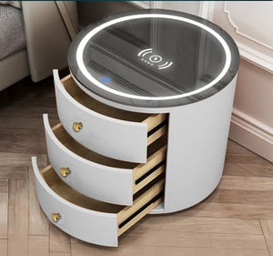 Intelligent Round Bedside Fingerprint Lock Nightstands