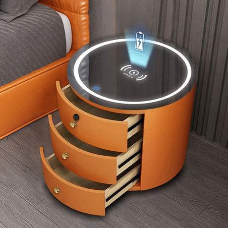 Intelligent Round Bedside Fingerprint Lock Nightstands