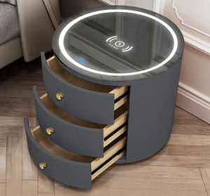 Intelligent Round Bedside Fingerprint Lock Nightstands