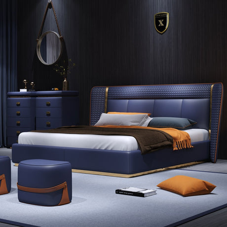 Modern Genuine Leather Bed