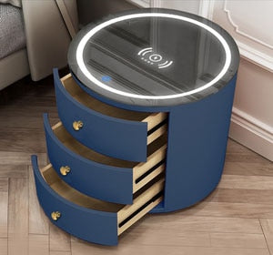 Intelligent Round Bedside Fingerprint Lock Nightstands