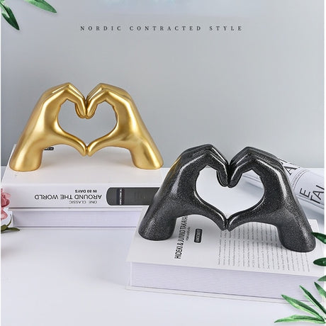 Nordic Style Heart Gesture Sculpture decor