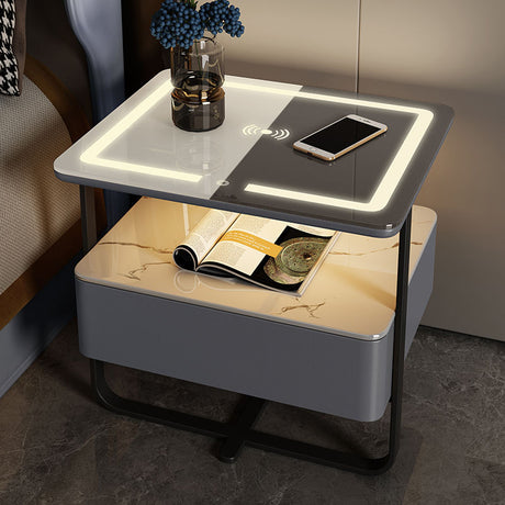 Smart Bedside With Wireless Charging LED