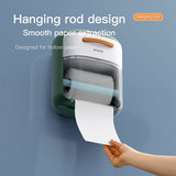 ECOCO Toilet Paper Holder for Bathroom Without Drilling Wall 2-Layer Tissue Box WC Paper Roll Holder with Storage Organizers