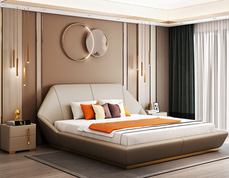 Luxury Nordic Wooden Double Bed