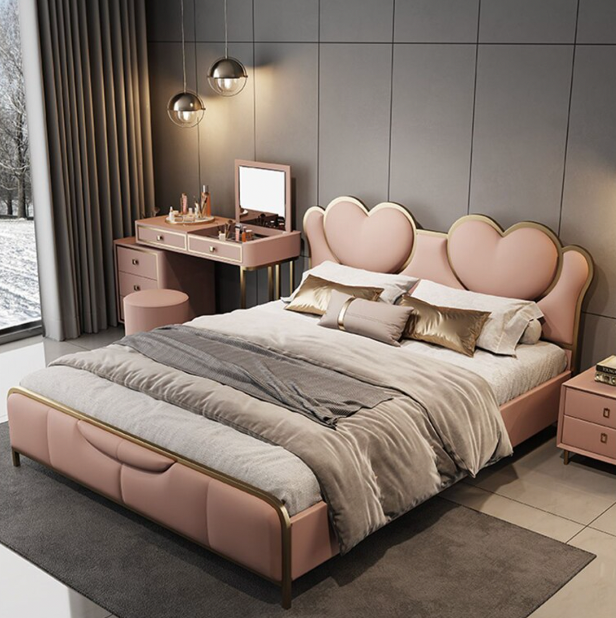 Luxury Heart-shaped Love Bed