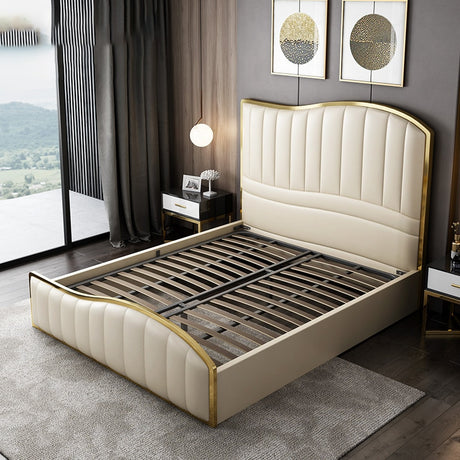 Modern Minimalist Leather Luxury High Bed