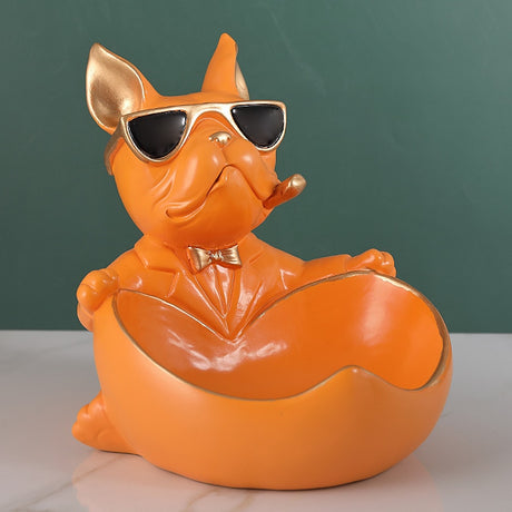 Cool French Bulldog Butler with Storage Bowl Decor